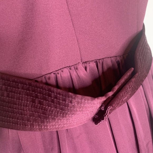 White Vera Wang Wine Red Halter Neck Formal Gown Prom Back Slit - Picture 7 of 15